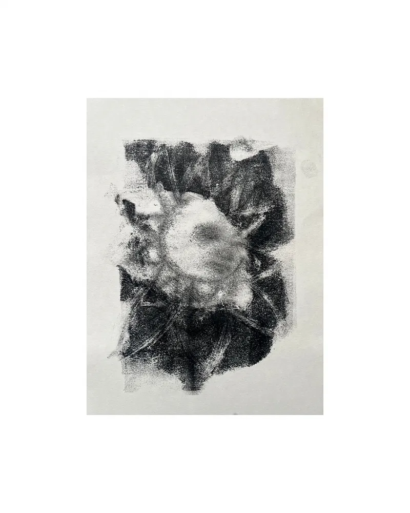 Cover image of Sunflowers (monotype) by Olha Dovhan-Levytska, based in Lviv, created in 30.09.2025